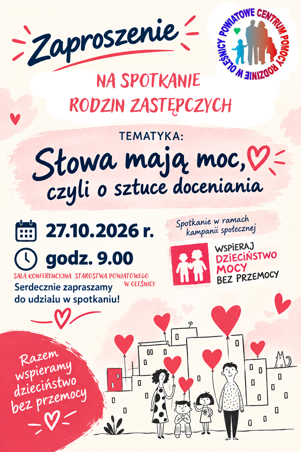 zaproszenie zaproszenie na spotkanie rodzin zastępczych